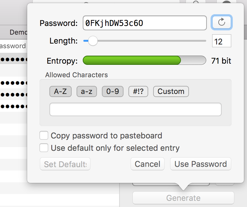 macpass default password settings